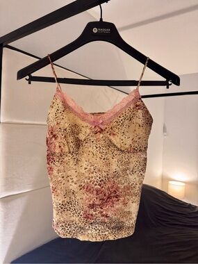 True Y2K Forever 21 Floral Leopard Lace Cami M